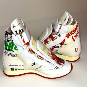 VIVIENNE WESTWOOD 3 TONGUE SNEAKERS IT38 MEANINGLESS PRINT